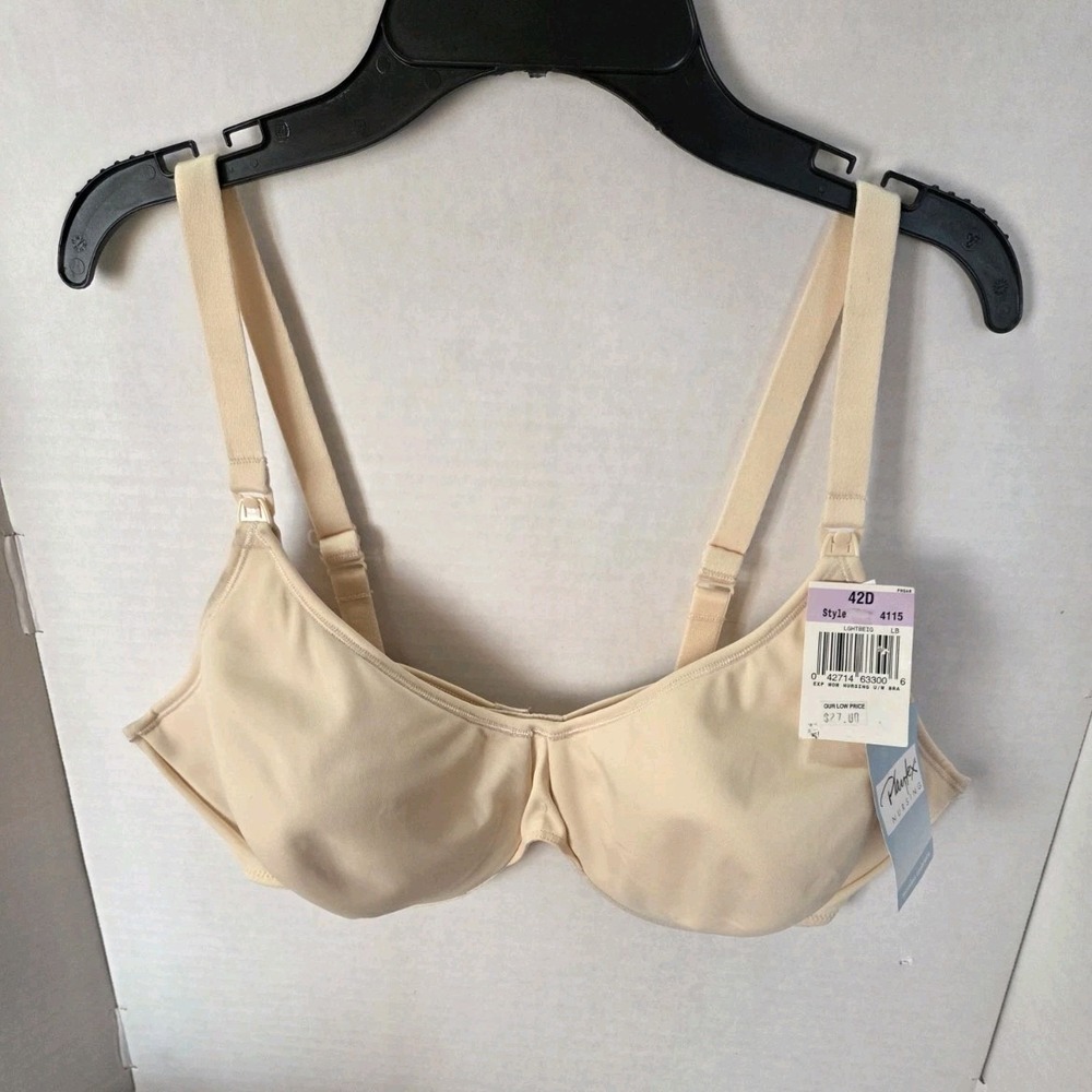 Playtex Nursing Bra Seamless Underwire Beige 42D Style 4115